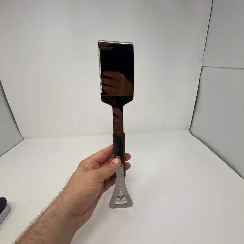 Vermco Stainless Steel Spatula‎ Wood Handle Bottle Opener Serrated Edge Japan